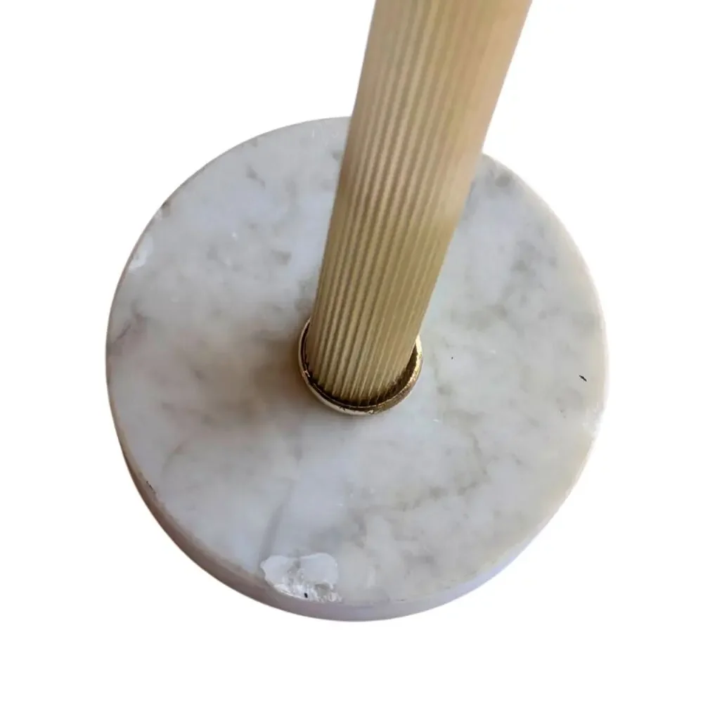 MCM Mirror 4 Towel Holder Swivel Pedestal Set Marble Base Gold Removable Arms